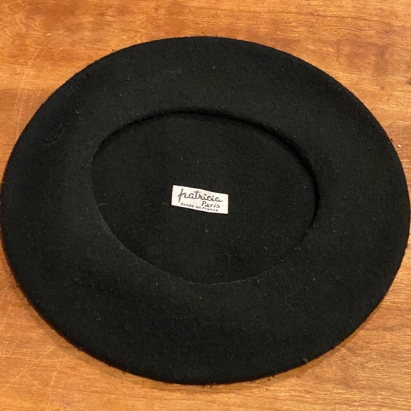 Black French beret wool PARIS Eiffel Tower France - Picture 10 of 16